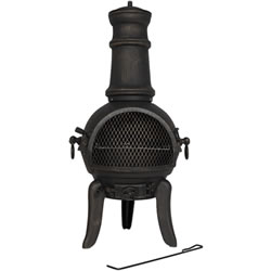 Extra image of Sierra Bronze Medium Cast Iron Chiminea Fireplace with Grill