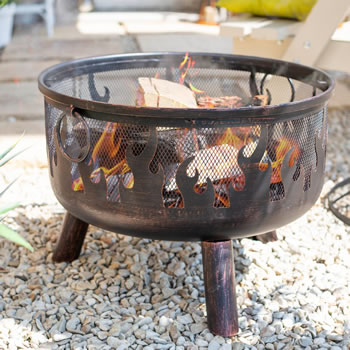 Image of La Hacienda Bronze Wildfire Firebowl with BBQ Grill