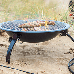 Extra image of La Hacienda Explorer Firebowl with Grill and Folding Legs - Black