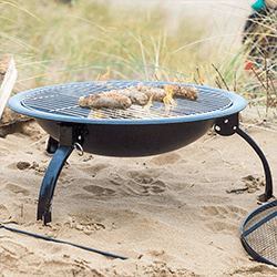 Extra image of La Hacienda Explorer Firebowl with Grill and Folding Legs - Black