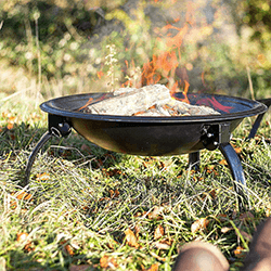 Extra image of La Hacienda Explorer Firebowl with Grill and Folding Legs - Black