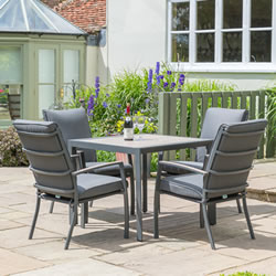 Small Image of LG Milano 4 Seater Square Set in Graphite / Anthracite NO PARASOL