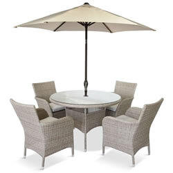 Extra image of LG Monaco Sand 4 Seat Dining Set with 2.5m Parasol