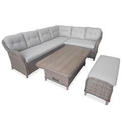 Extra image of LG St Tropez Sand Rectangular Corner Sofa Set with Adjustable Table