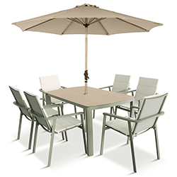 Extra image of LG Tuscany 6 Seat Dining Set with 3m Parasol