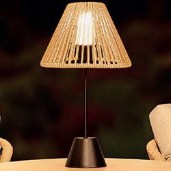 Image of Lume Elba Latte Rope 50cm Table Lamp
