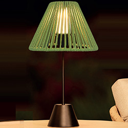 Image of Lume Elba Sage Rope 50cm Table Lamp