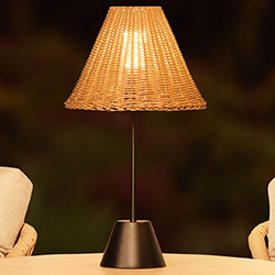 Extra image of Lume Elba Sesame Rattan 50cm Table Lamp