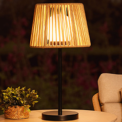 Extra image of EX-DISPLAY / COLLECTION ONLY - Lume Garda Latte Rope 56cm Table Lamp