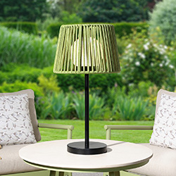 Image of Lume Garda Sage Rope 56cm Table Lamp