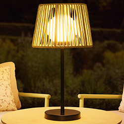Extra image of Lume Garda Sage Rope 56cm Table Lamp