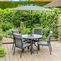 Small Image of LG Turin 4 Seater Dining Set in Graphite / Mixed Grey