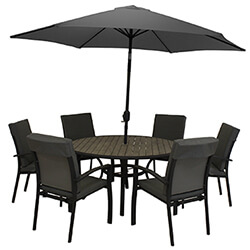 Extra image of LG Turin 6 Seater Dining Set in Graphite / Mixed Grey