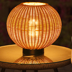 Extra image of Lume Orta Sesame Rattan 28cm Table Lamp