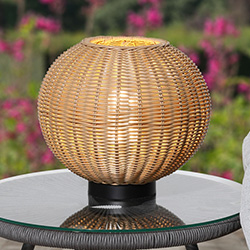 Image of Lume Orta Sesame Rattan 28cm Table Lamp
