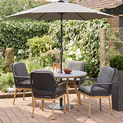 Image of LG Peru 4 Seat Dining Set with 2.5m Parasol