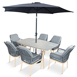 Extra image of LG Peru 6 Seat Rectangular Dining Set with 3m Parasol
