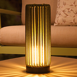 Extra image of Lume Tubetto Sage Rope 34cm Table Lamp