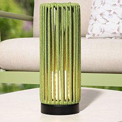 Image of Lume Tubetto Sage Rope 34cm Table Lamp