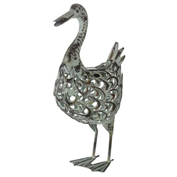 Image of Smart Solar Metal Silhouette Duck Outdoor Light (1050640RS)