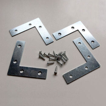 Image of 2.5 inch Flat Corner Braces Pack of 4 with Screws