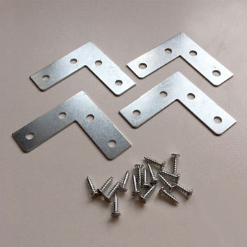Image of 2 inch Flat Corner Braces Pack of 4 with Screws