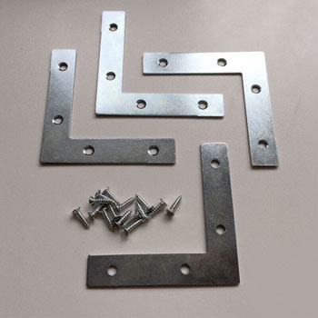 Image of 3 inch Flat Corner Braces Pack of 4 with Screws
