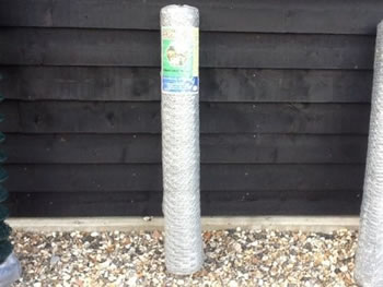 Image of 50m long, 120cm Tall Roll of Galvanised Chicken Wire Mesh - 25mm Mesh Size