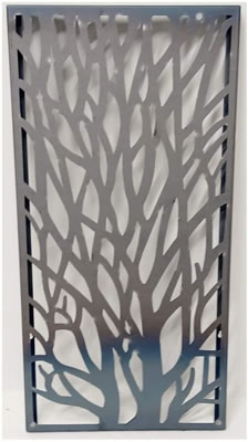 Image of Tree Design 2mm Steel Rustic Metal Screen - 75cm tall