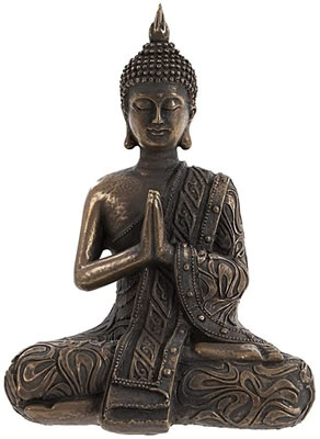 Image of Mystic Thai Style Cold Cast Bronze Buddha in Lotus Position - 19cm Tall