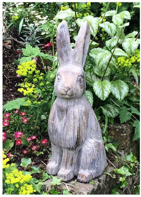 Image of Medium Hare Garden Sculpture - Stone Effect