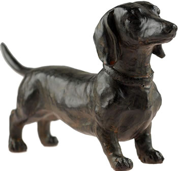 Image of Standing Dachshund Dog Ornament - Bronze Effect Colour - 26cm Tall