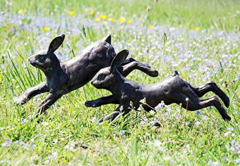 Image of Running Rabbits Sculpture