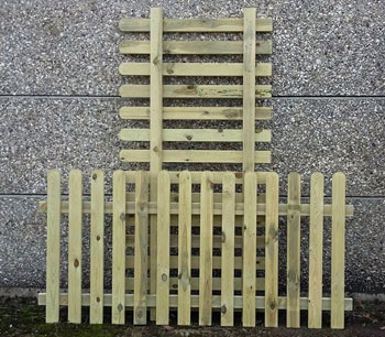 Image of 2x Wooden Picket Garden Fence Panels 90cm (3ft) Tall x 1.8m (6ft) Long - Hand Built Pressure Treated Wood