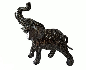 Image of 80cm tall Baby Elephant Metal Sculpture Garden Ornament