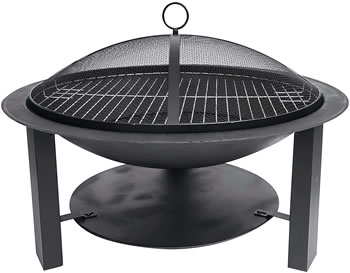 Image of Talland Large Steel Firepit with BBQ Grill