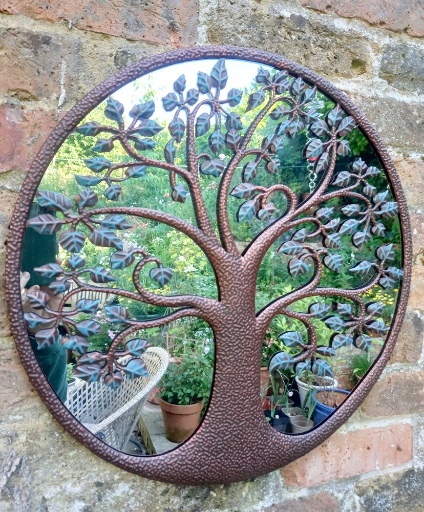 Image of Bronze And Green Leaf Tree Of Life Mirror