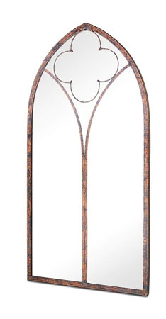 Image of Large Leavesdon Metal Framed Arched Mirror, 100cm Tall