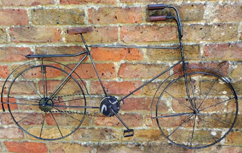 Image of Fantastic large (1m long) metal gents retro bicycle metal wall art plaque