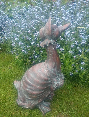 Image of Sculpture of Jemima Puddle-Duck with a Verde Finish