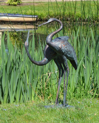 Image of Large Aluminium Sculpture of Cranes