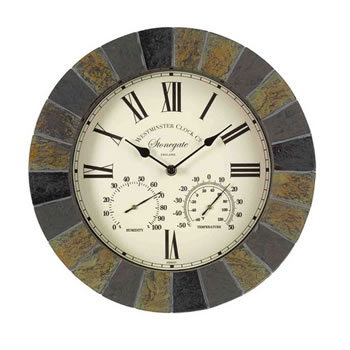 Image of Slate Stonegate Clock & Thermometer