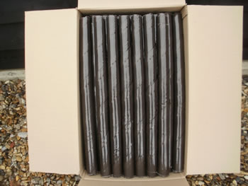Image of 50 Brown Spiral Tree Guards with Canes - 60cm x 38mm