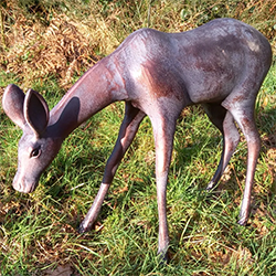 Extra image of Grazing Doe Garden Sculpture