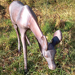 Extra image of Grazing Doe Garden Sculpture