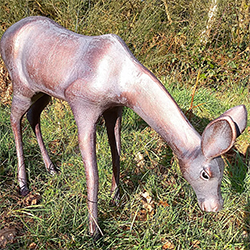 Extra image of Grazing Doe Garden Sculpture