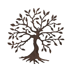 Small Image of Ornamental metal Tree wall plaque rust ideal for your home or garden - 32cm diam