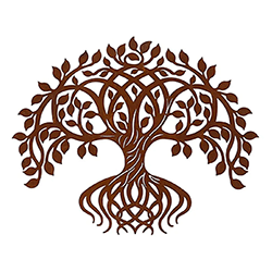 Small Image of Rustic Twisting Tree wall art plaque screen 65cm