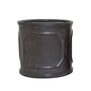 Image of Grey 27cm Cylinder Fibreclay Plant Pot