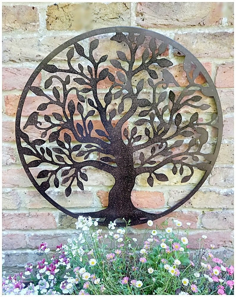 Image of Rustic Brown Metal Tree Of Life Wall Art